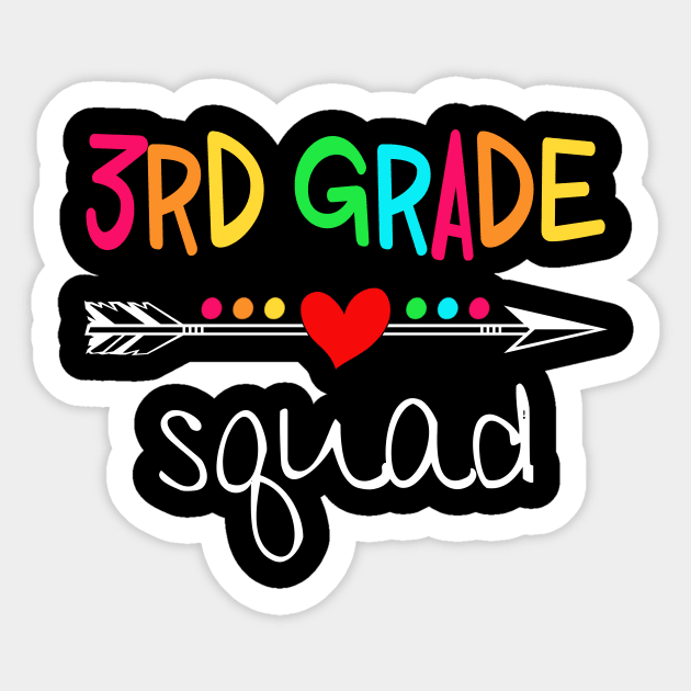 3rd Grade Squad Third Teacher Student Team Back To School Shirt Sticker by Alana Clothing